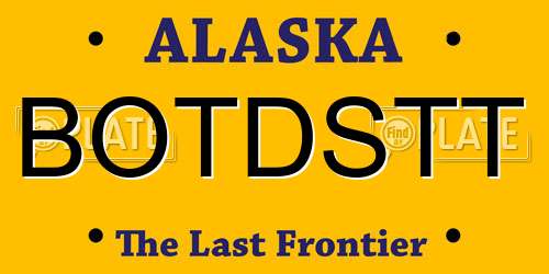 BOTDSTT Alaska License Plate