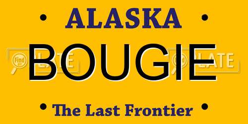 BOUGIE Alaska License Plate