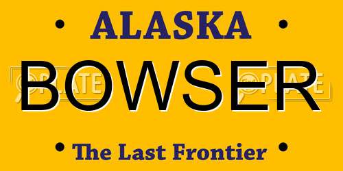 BOWSER Alaska License Plate