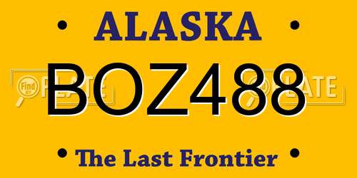 BOZ488 Alaska License Plate