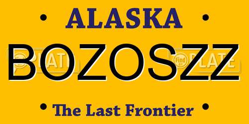BOZOSZZ Alaska License Plate