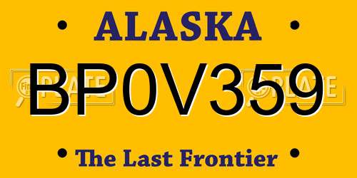 BP0V359 Alaska License Plate
