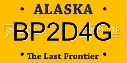 BP2D4G Alaska License Plate