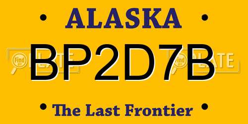 BP2D7B Alaska License Plate