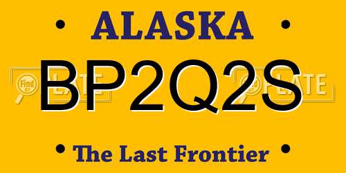 BP2Q2S Alaska License Plate