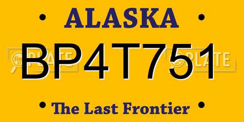 BP4T751 Alaska License Plate