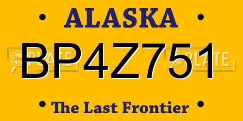 BP4Z751 Alaska License Plate