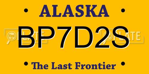 BP7D2S Alaska License Plate