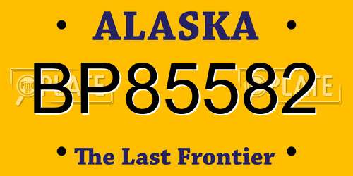 BP85582 Alaska License Plate