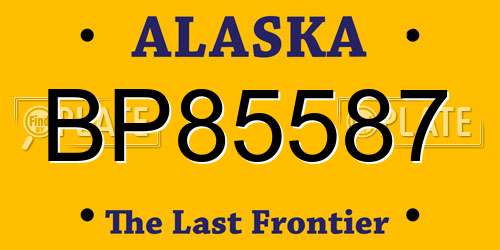 BP85587 Alaska License Plate