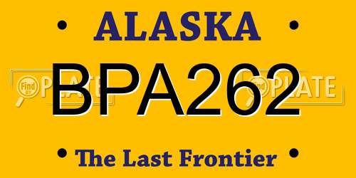 BPA262 Alaska License Plate