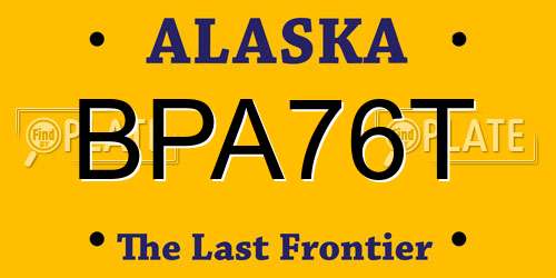 BPA76T Alaska License Plate