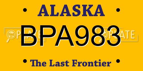 BPA983 Alaska License Plate