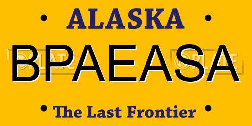 BPAEASA Alaska License Plate