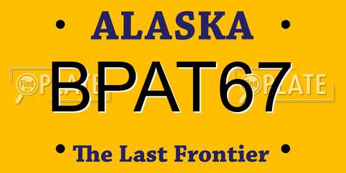 BPAT67 Alaska License Plate