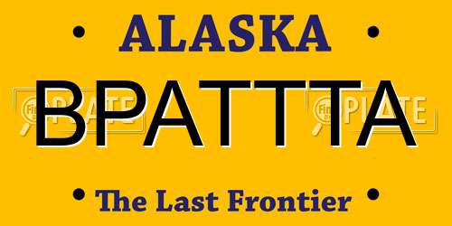 BPATTTA Alaska License Plate