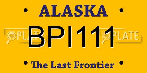 BPI111 Alaska License Plate