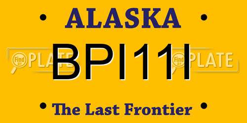 BPI11I Alaska License Plate