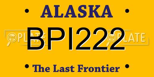 BPI222 Alaska License Plate