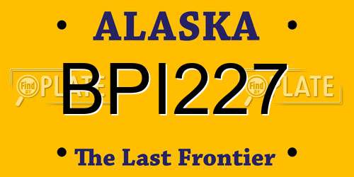 BPI227 Alaska License Plate