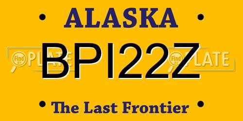 BPI22Z Alaska License Plate