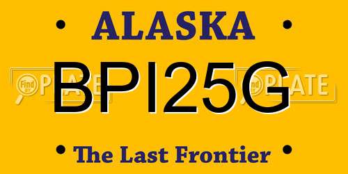 BPI25G Alaska License Plate