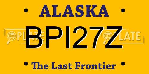 BPI27Z Alaska License Plate