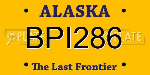 BPI286 Alaska License Plate