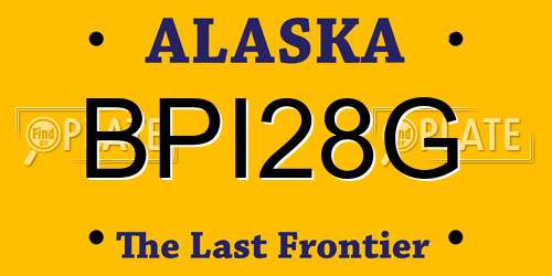 BPI28G Alaska License Plate