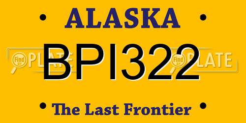 BPI322 Alaska License Plate