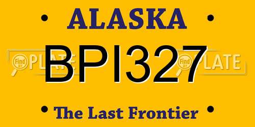 BPI327 Alaska License Plate
