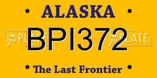 BPI372 Alaska License Plate
