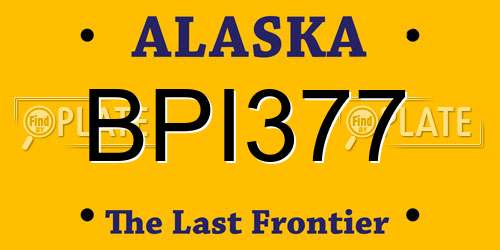 BPI377 Alaska License Plate