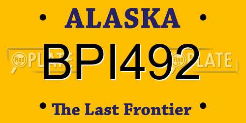 BPI492 Alaska License Plate