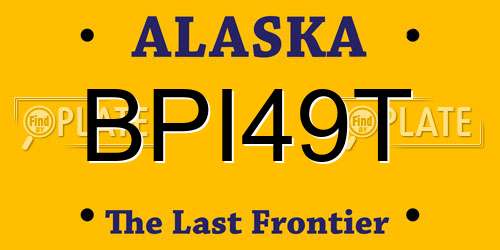 BPI49T Alaska License Plate