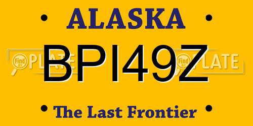BPI49Z Alaska License Plate