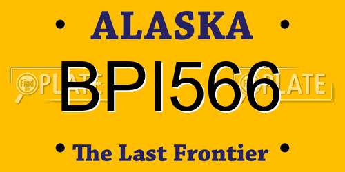 BPI566 Alaska License Plate