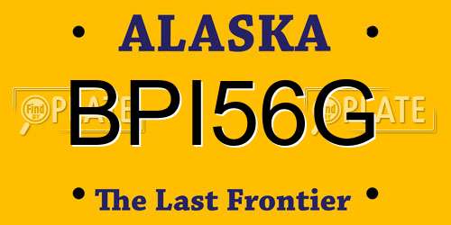 BPI56G Alaska License Plate
