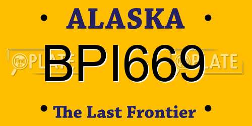 BPI669 Alaska License Plate