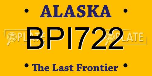 BPI722 Alaska License Plate