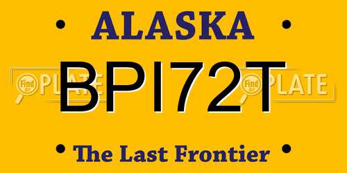 BPI72T Alaska License Plate