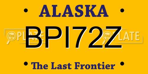 BPI72Z Alaska License Plate