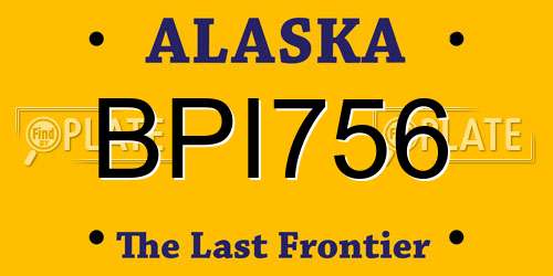 BPI756 Alaska License Plate