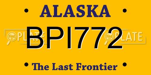 BPI772 Alaska License Plate