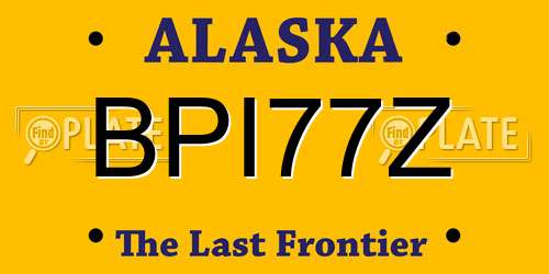 BPI77Z Alaska License Plate