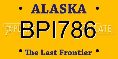 BPI786 Alaska License Plate