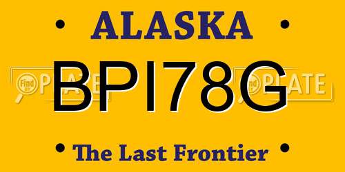 BPI78G Alaska License Plate