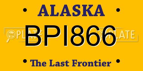 BPI866 Alaska License Plate