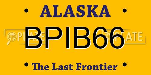 BPIB66 Alaska License Plate