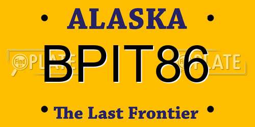 BPIT86 Alaska License Plate